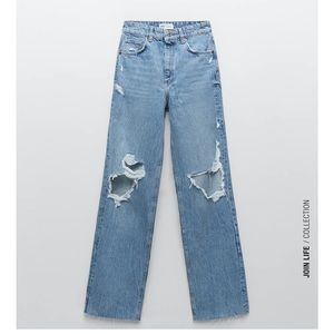 Zara Wide Leg Full Length Jeans